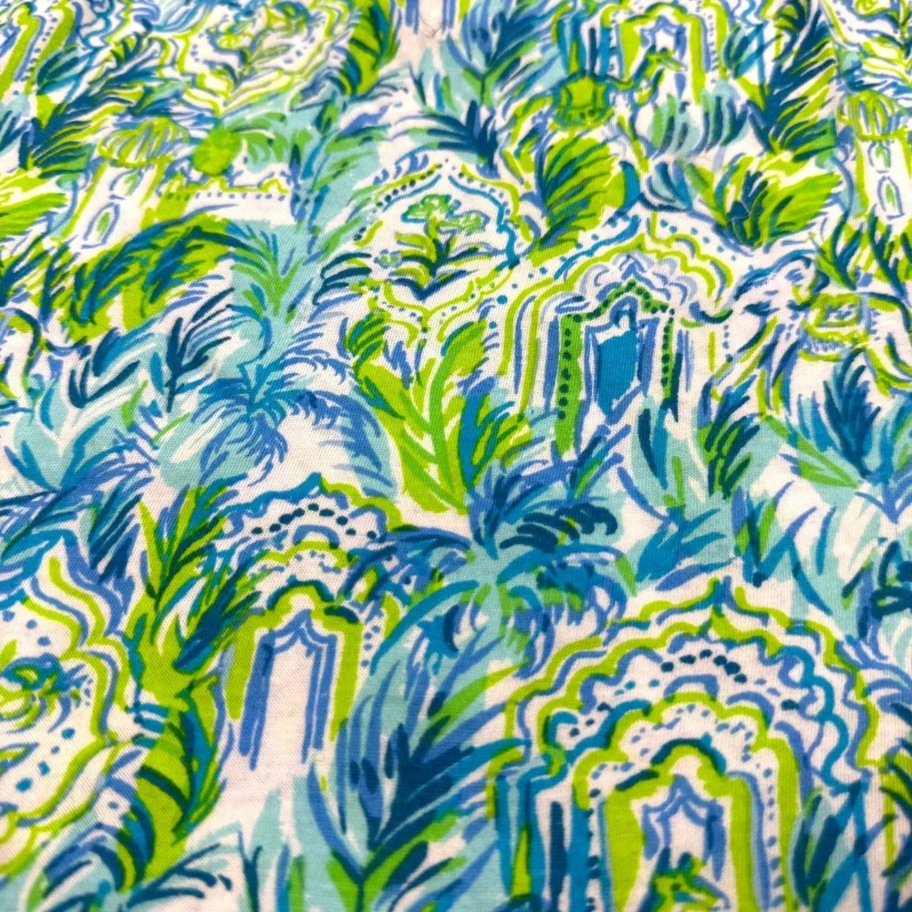 Lilly Pulitzer Girls Stassie Dress Out To‎ Play Blue Green Tropical Print Medium - Picture 7 of 10